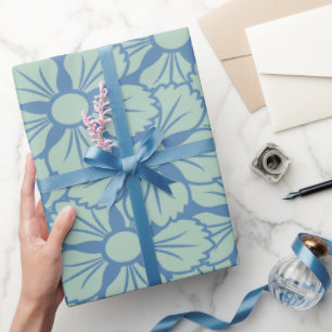 Big Blue Print Classic Sakura Blume Muster Geschenkpapier
