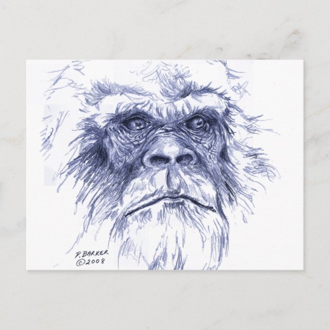 Big Blue Sasquatch Postkarte (Vorderseite)