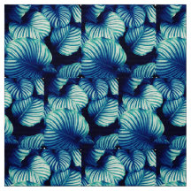 Big Blue Tropical Blätter Stoff