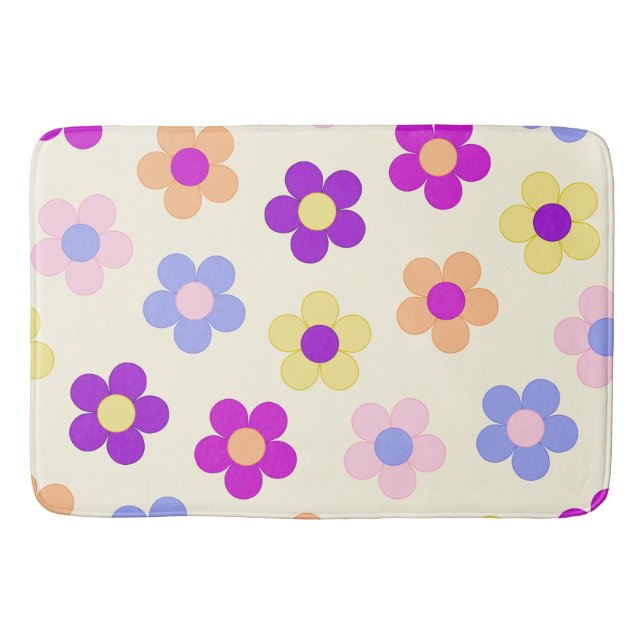 Big Blume Power Design - Gelber Hintergrund Badematte (Vorderseite)