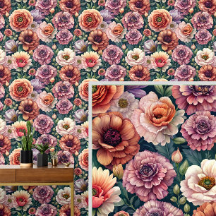 Big Bold & Beautiful Pink Mauve Orange Cream Tapete