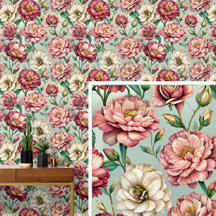 Big Bold & Beautiful Soft Dark Light Pink Blume Tapete