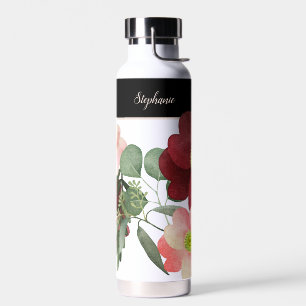 BIG BOLD BURGUNDY BLUME PERSONALISIERT TRINKFLASCHE