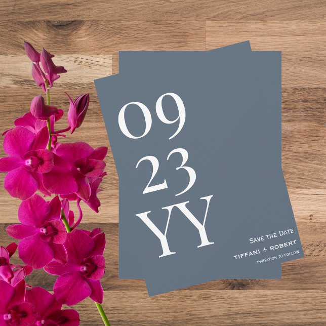 Big Bold Date Dusty Blue Save The Date (Von Creator hochgeladen)