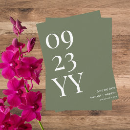 Big Bold Date Sage Green Save The Date