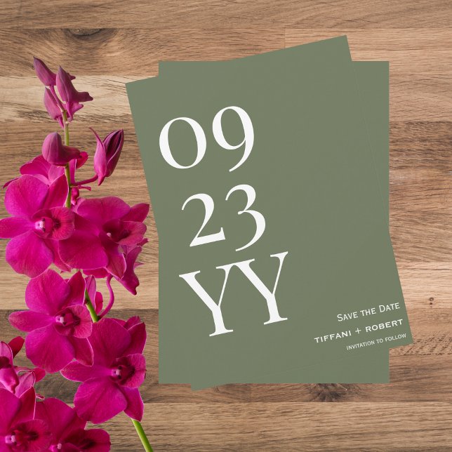 Big Bold Date Sage Green Save The Date (Von Creator hochgeladen)