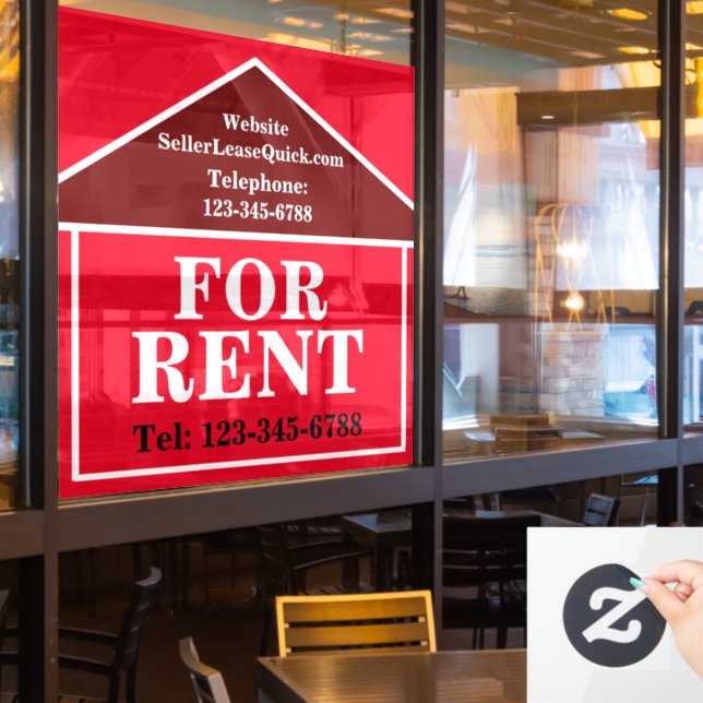 BIG BOLD FÜR MIETEN Custom Real Anwesen Fensteraufkleber (Restaurantfenster)
