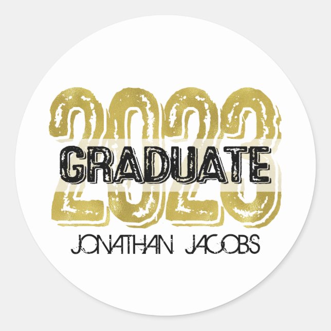 BIG Bold IMITATS GOLD 2023 Graduate Round Sticker (Vorderseite)