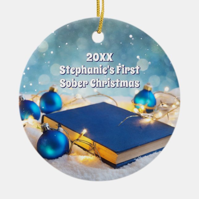 Big Book and Holiday Lights Erholung Keramik Ornament (Vorne)
