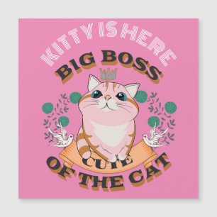 BIG BOSS NIEDLICHER KATZE KANN PERSONALISIERTEN NA MAGNETKARTE