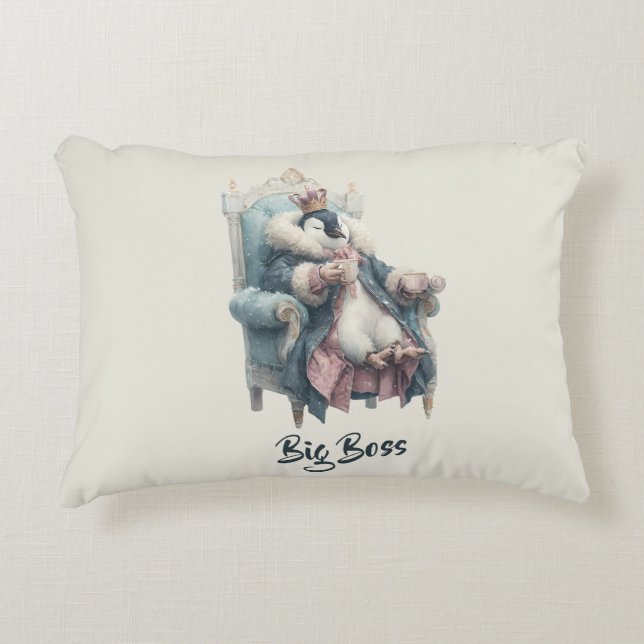 Big Boss Winter Penguin Design Dekokissen (Vorderseite)