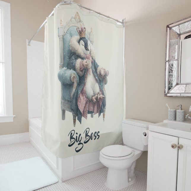 Big Boss Winter Penguin Design Duschvorhang (Beispiel)