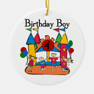 Big Bounce Boy 4. Geburtstag Tshirts und Geschenke Keramikornament
