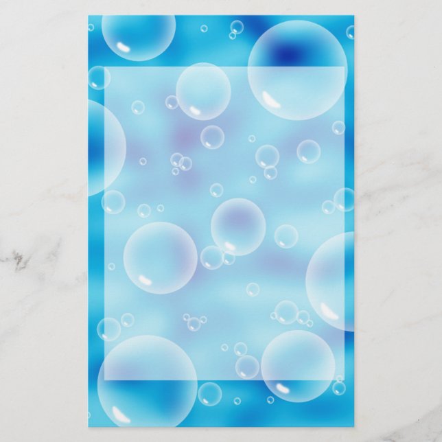 Big Bouncing Blue Bubbles Briefpapier (Vorderseite)