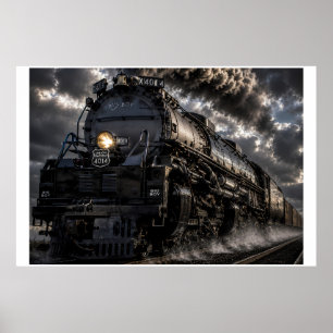 Big Boy 4014 Dampf-Gigant durch den Sturm Sein Poster