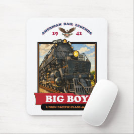 Big Boy 4014 Steam Locomotive Retro Illustration Mousepad