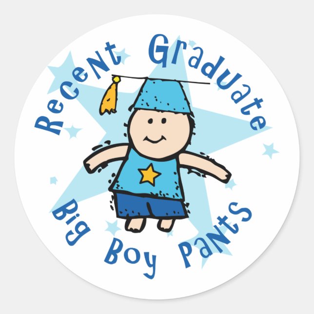 Big Boy Pants Runder Aufkleber (Vorderseite)