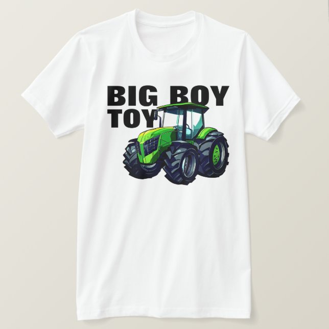 "Big Boy Toy" mit grünem Farm Traktor T-Shirt (Design vorne)