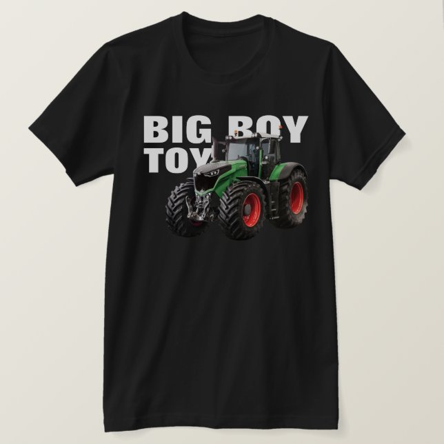 "Big Boy Toy" mit grünem Farm Traktor T-Shirt (Design vorne)