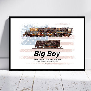 Big Boy Vintag Steam Train American Locomotive Poster