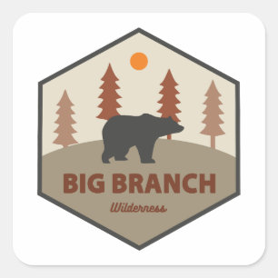Big Branch Wilderness Vermont Bear Quadratischer Aufkleber