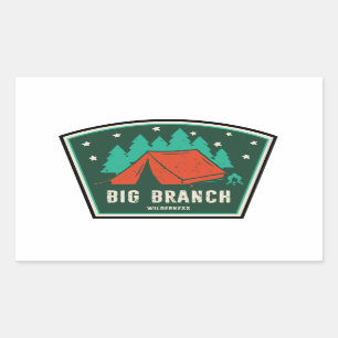 Big Branch Wilderness Vermont Camping Rechteckiger Aufkleber