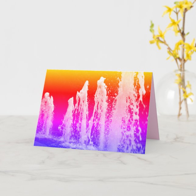 Big Bright Gushing Water Fotains farbenfrohe Karte (Gelbe Blume)