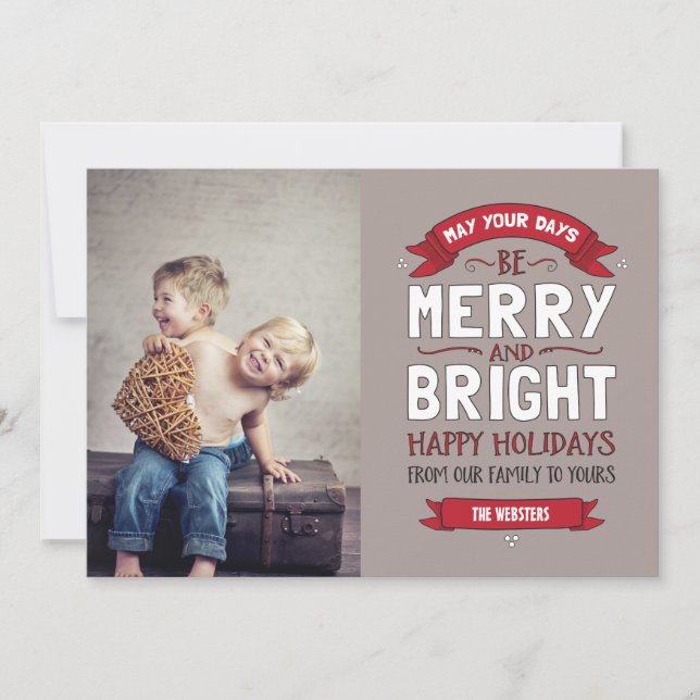 Big Bright & Joyeux Carte photo de vacances (Devant)