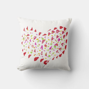 Big Bright Red Heart Love Coussin de coussin