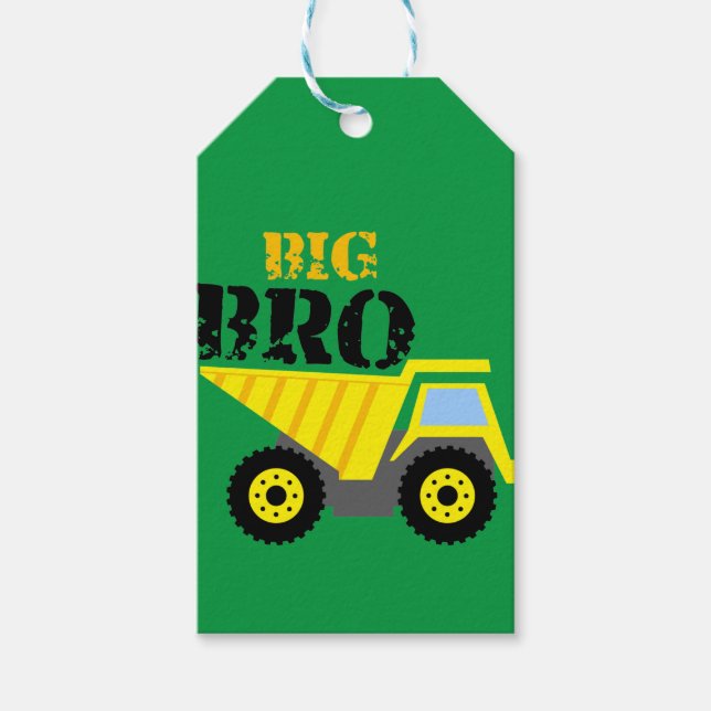 Big Bro Bau Gelber Sprungwagen Geschenkanhänger (Vorderseite)