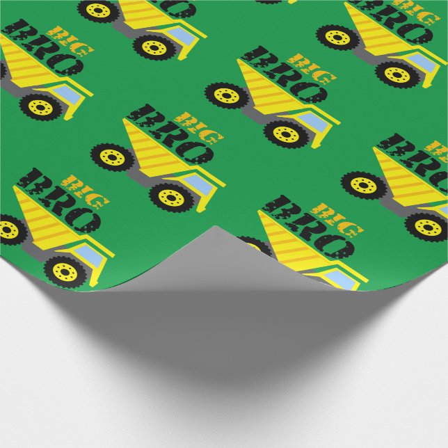 Big Bro Bau Gelber Sprungwagen Geschenkpapier (Ecke)