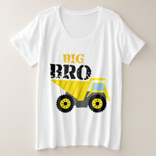 Big Bro Bau Gelber Sprungwagen Große Größe T-Shirt (Design vorne)