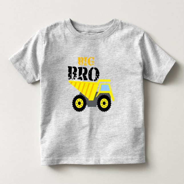 Big Bro Bau Gelber Sprungwagen Kleinkind T-shirt (Vorderseite)