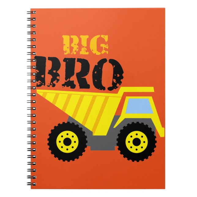 Big Bro Bau Gelber Sprungwagen Notizblock (Vorderseite)