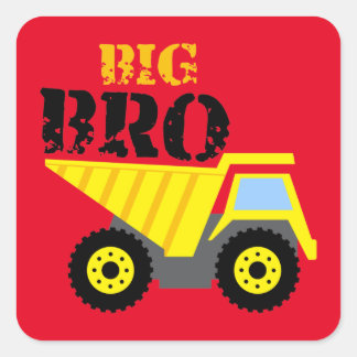 Big Bro Bau Gelber Sprungwagen Quadratischer Aufkleber