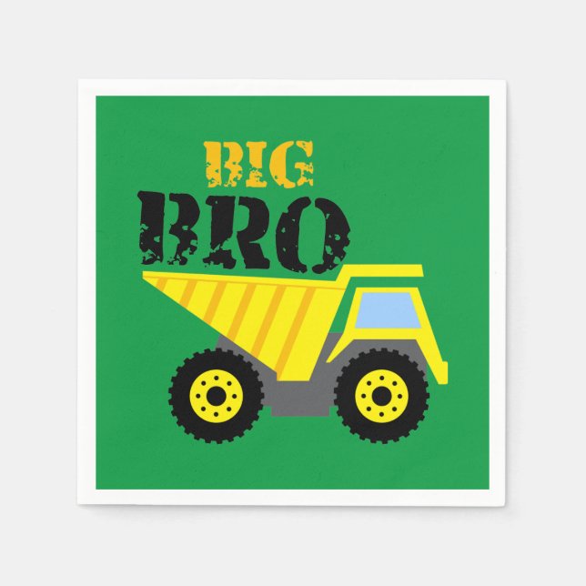 Big Bro Bau Gelber Sprungwagen Serviette (Vorderseite)