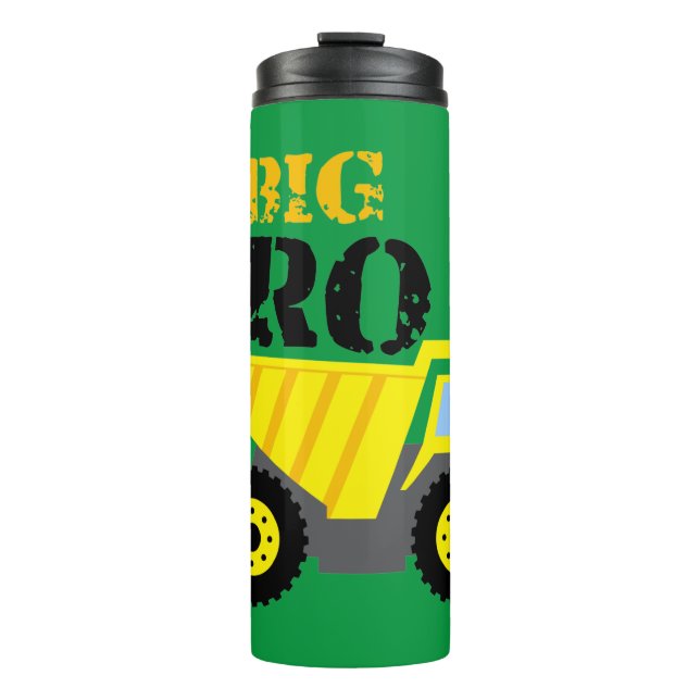 Big Bro Bau Gelber Sprungwagen Thermosbecher (Vorderseite)