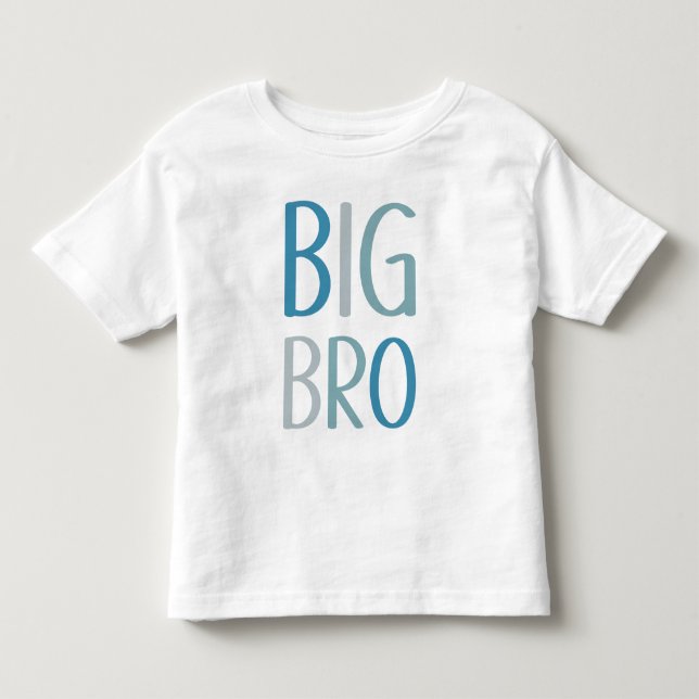 Big Bro Green und Blue Text Boys Sibling Bruder Kleinkind T-shirt (Vorderseite)