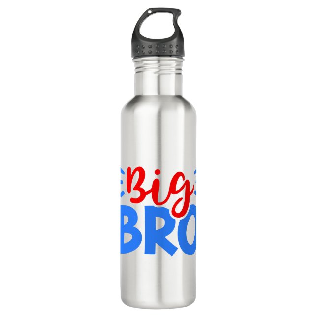 BIG BRO in Rot und Blau Edelstahlflasche (Vorderseite)