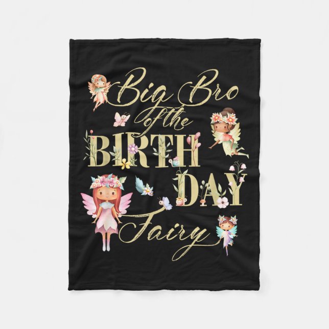 Big Bro Of The Birthday Fairy Little Girl Magical  Fleecedecke (Vorderseite)