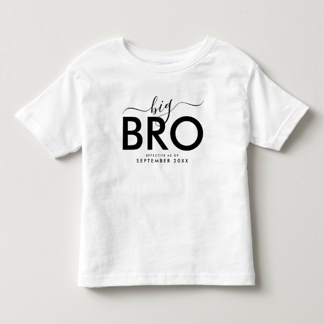 Big Bro | Personalisierte Neuankündigung von Baby  Kleinkind T-shirt (Vorderseite)