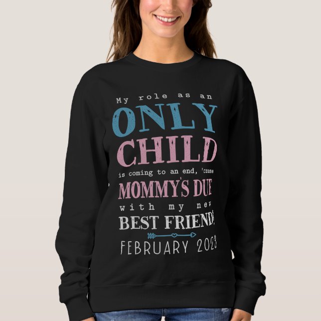 Big Bro Sis Kids Only Child Expiring February 2023 Sweatshirt (Vorderseite)