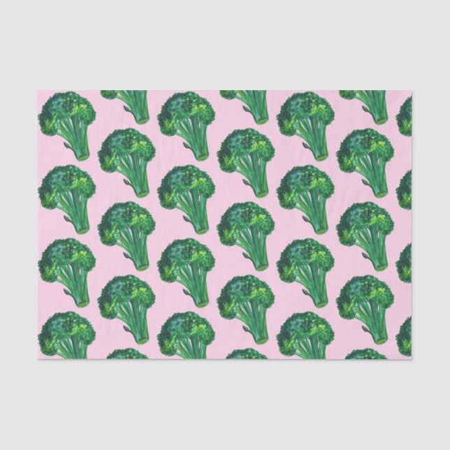 Big Broccoli Watercolor-Geschenk Seidenpapier (Vorderseite)