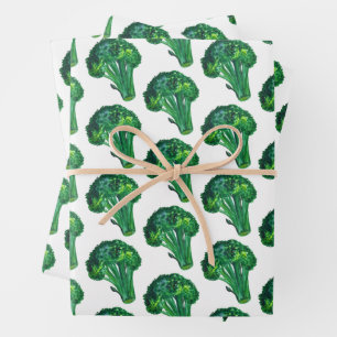 Big Broccoli Watercolor Muster Geschenk Geschenkpapier Set