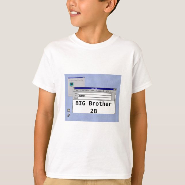 BIG Brother 2B Expectant Sib Computer Theme T-Shirt (Vorderseite)