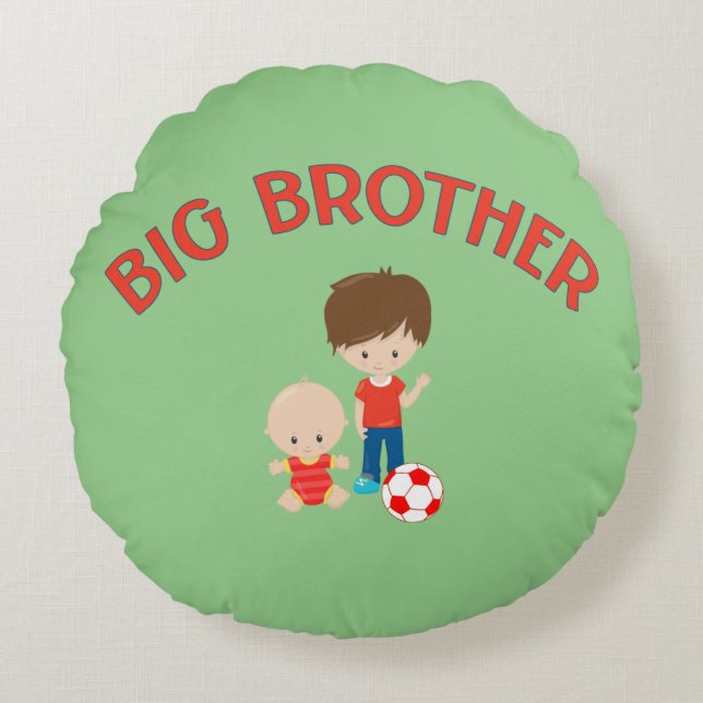 Big Brother avec Baby Brother Coussin rond (Devant)