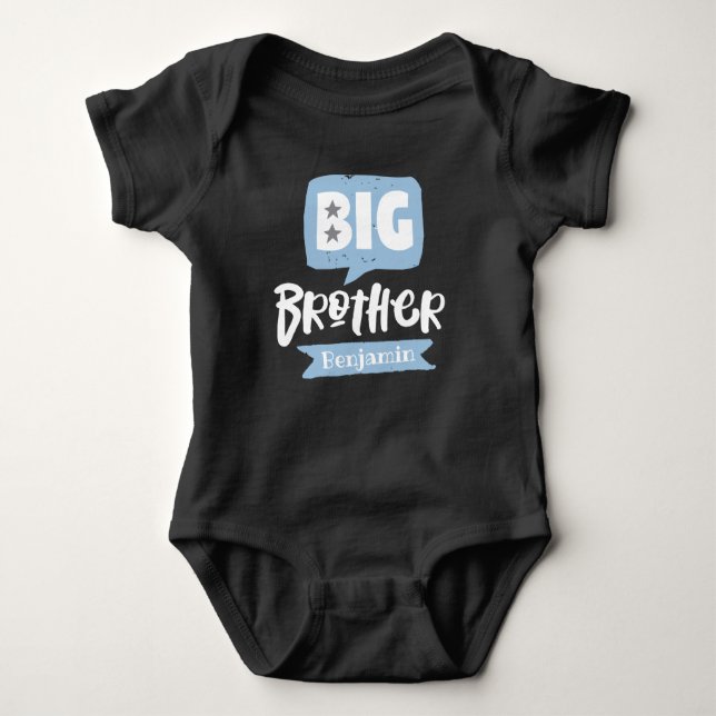 Big Brother Baby Announcname & Monogram Strampler (Vorderseite)