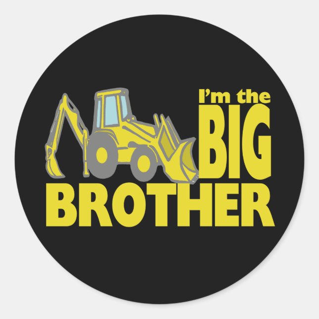 Big Brother Backhoe Runder Aufkleber (Vorderseite)