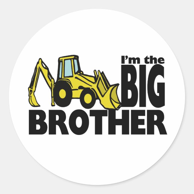 Big Brother Backhoe Runder Aufkleber (Vorderseite)