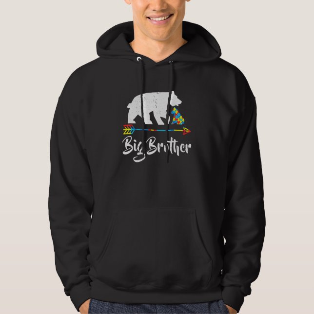 Big Brother Bären Autismus Bewusstsein Proud Autis Hoodie (Vorderseite)